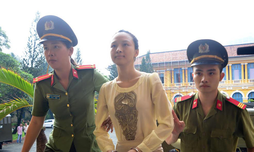 Hoa hậu Phương Nga tại phiên tòa ngày 21/9. Ảnh: Tân Châu