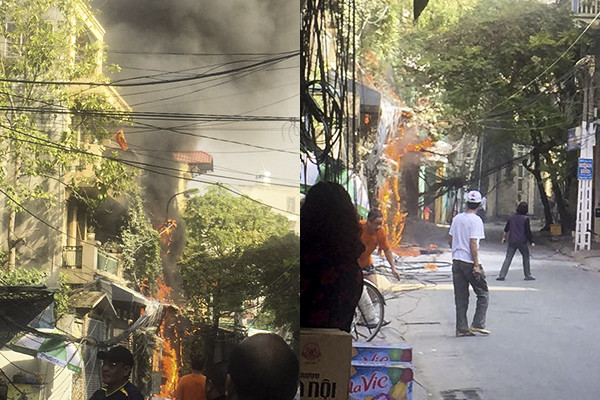 Hiện trường vụ cháy. Ảnh: HH.