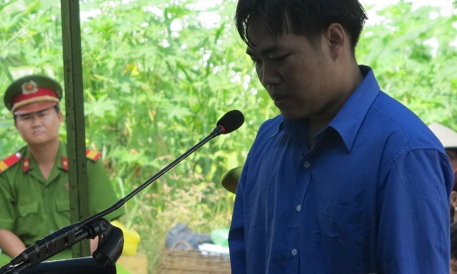 Bị cáo Hòa tại phiên tòa.