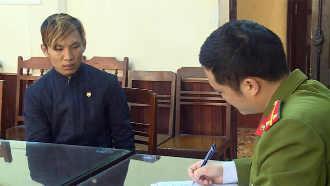 Đới Văn Quảng tại cơ quan Công an