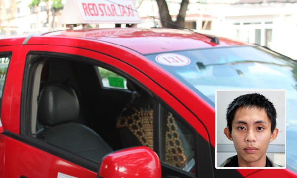 Đối tượng Huy cùng chiếc xe taxi bị đánh cắp