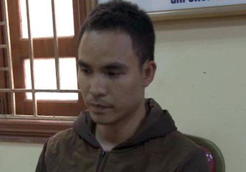 Nghi phạm Minh tại cơ quan điều tra