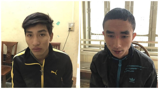 Hai tên cướp 9X tại cơ quan Công an. Ảnh Công an cung cấp