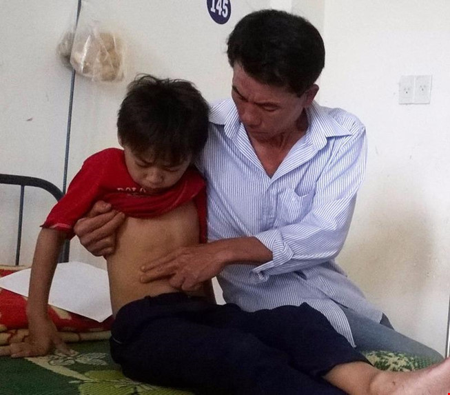 Đến chiều 22/2, cháu Lê Quốc Hòa vẫn đang điều trị tại Trung tâm Y tế huyện Tây Hòa