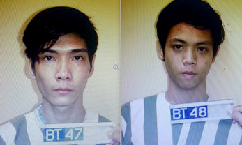 Hai tên cướp bị cô gái hạ gục. Ảnh: Công an cung cấp