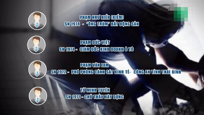 Danh sách 4 bị can vừa bị bắt tạm giam.