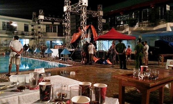 Hiện trường vụ tai nạn điện giật tại cung Việt Tiệp (Hải Phòng).