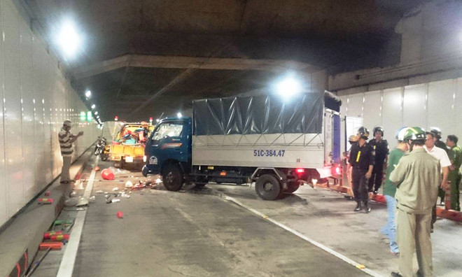 Hiện trường vụ tai nạn.