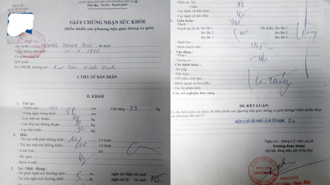 Giấy khám sức khỏe, PV mua của “cò”