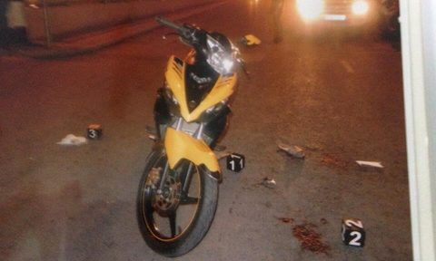 Xe của nạn nhân tại hiện trường