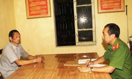 Đối tượng Nối tại cơ quan điều tra - Ảnh: Thanh Hòa