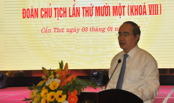 Ông Nguyễn Thiện Nhân phát biểu.