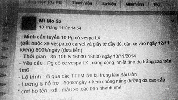 Thông tin tuyển dụng lừa đảo của người đàn ông có nickname MiMoSa.