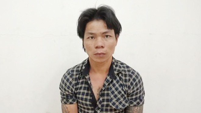 Đối tượng Hùng tại cơ quan công an