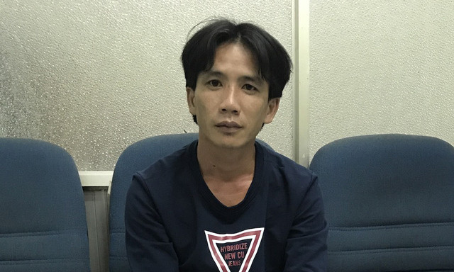 Lê Văn Nữa tại cơ quan công an.