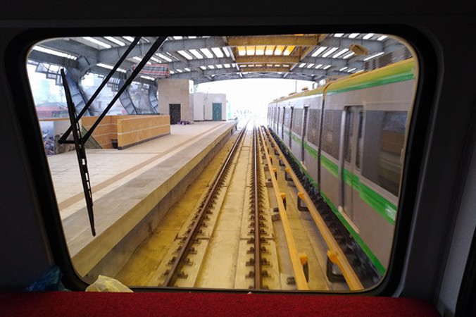 Mục kích chạy thử tàu trên đường sắt Cát Linh- Hà Đông