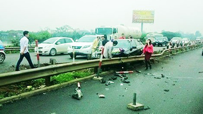 Hiện trường vụ tai nạn.