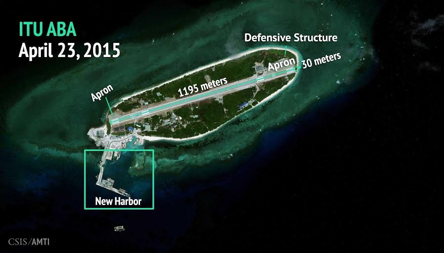 Đài Loan đã xây dựng trái phép nhiều công trình lưỡng dụng trên đảo Ba Bình - đảo lớn nhất trong quần đảo Trường Sa.ảnh: CSIS