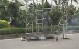 Hiện trường vụ việc. Ảnh cắt từ video.