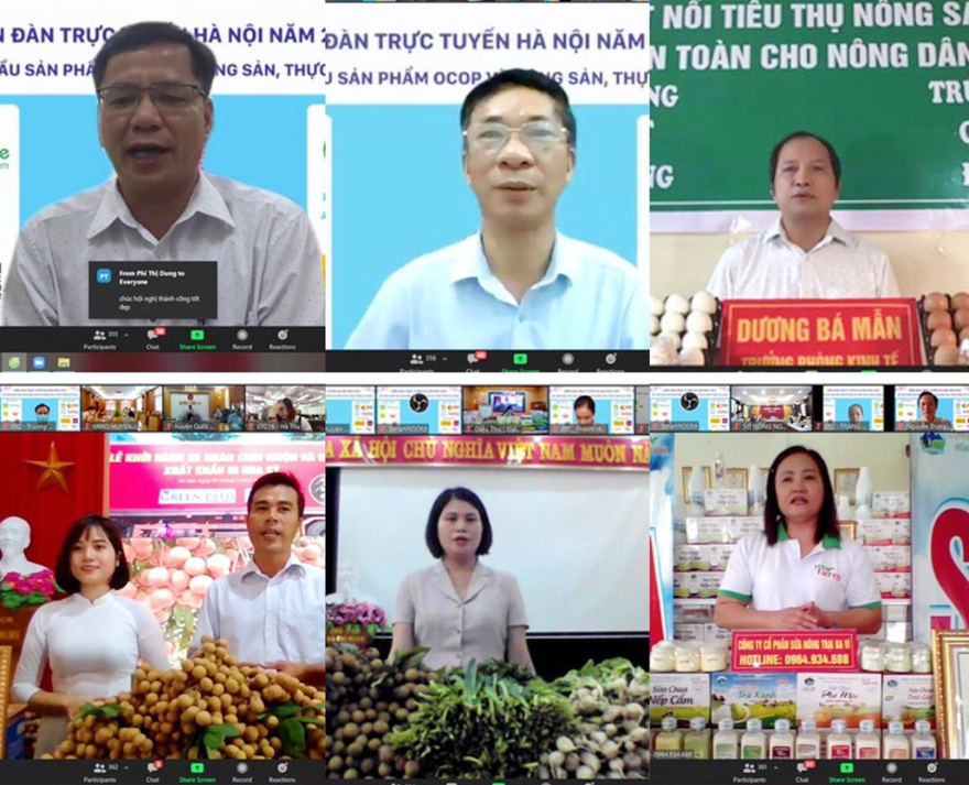 Các doanh nghiệp thực hiện livestream bán nông sản