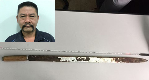 Phương và hung khí chém trọng thương tên trộm. Ảnh: Vnexpress