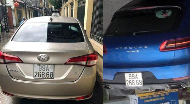 Hình ảnh 2 chiếc xe trùng BKS xôn xao trên mạng xã hội những ngày qua
