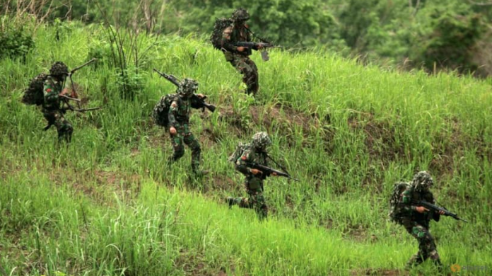 Binh lính Indonesia trong một cuộc diễn tập. (Ảnh: Reuters)