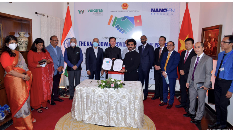 Lễ ký kết tại Đại sứ quán Việt Nam ở Ấn Độ. (Ảnh: baoquocte)