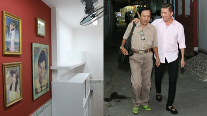 Nhạc sĩ Vinh Sử trong ngày nhận chìa khóa nhà được sửa mới từ ca sĩ Đàm Vĩnh Hưng.