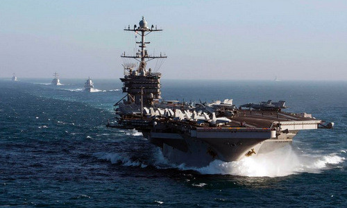 Tàu sân bay USS Harry S. Truman huấn luyện ngoài khơi Mỹ hồi tháng 2. Ảnh: US Navy.