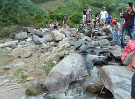 Vị trí tìm thấy thi thể nam sinh viên.