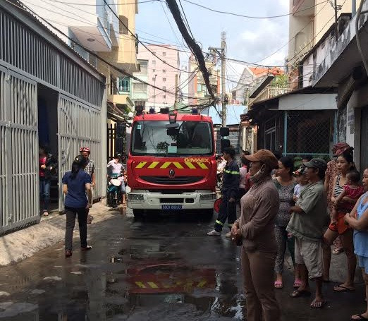 Hiện trường nơi xảy ra vụ cháy.