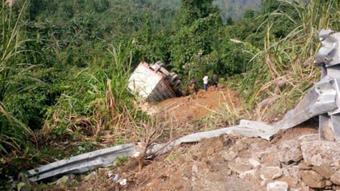 Hiện trường vụ tai nạn. 