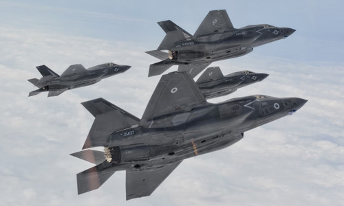 Một phi đội tiêm kích F-35B của Thủy quân lục chiến Mỹ. Ảnh : US Marine Corps.