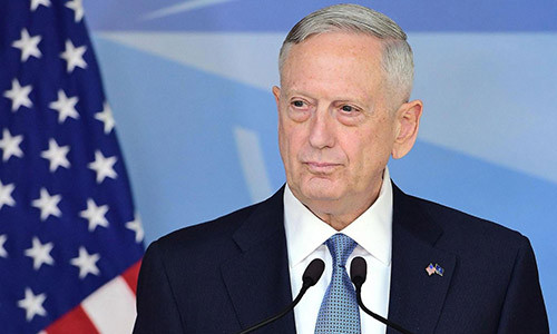 Bộ trưởng Quốc phòng Mỹ James Mattis. Ảnh: AFP.
