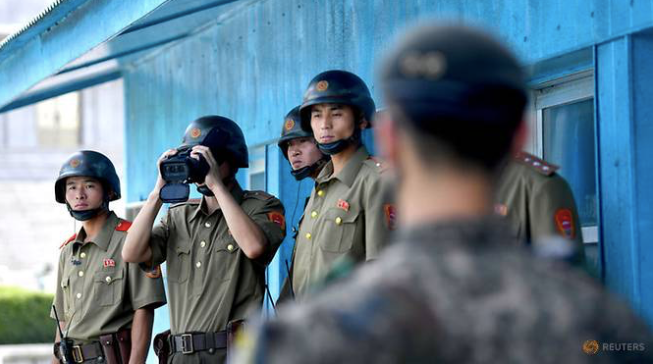 Ở khu phi quân sự giữa Triều Tiên và Hàn Quốc. (Ảnh: Reuters)