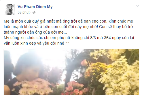 Diễm My 9x tự quay một clip đi chọn hoa, quà cho mẹ.