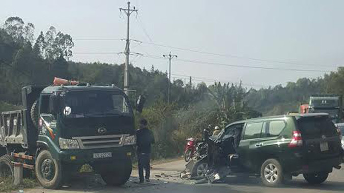 Hiện trường vụ tai nạn. Ảnh: Cà Văn Lỏ.