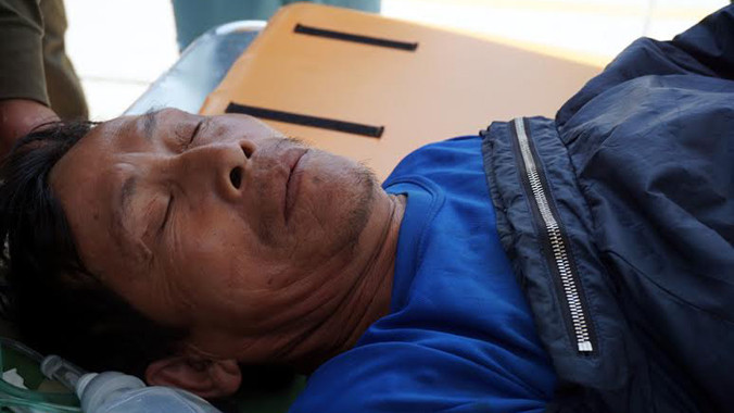 Ông Phạm Điểm khi về đến sân bay Cam Ranh.