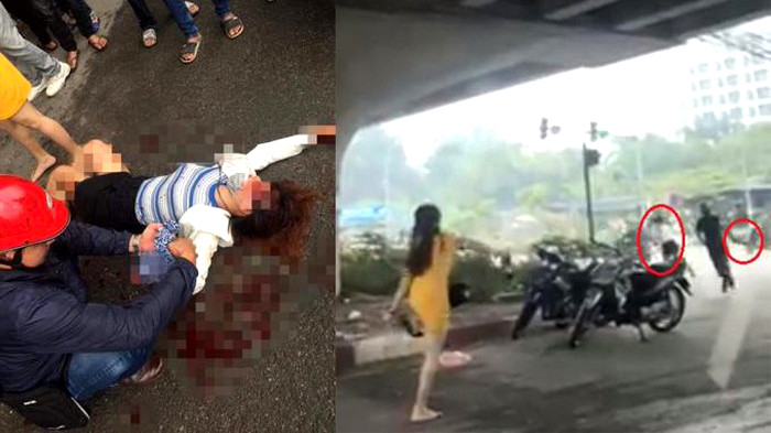 Nạn nhân gục xuống đường khi bị truy sát
