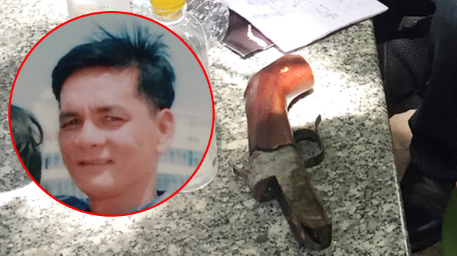 Nguyễn Lâm Ngọc Hùng và khẩu súng tang vật