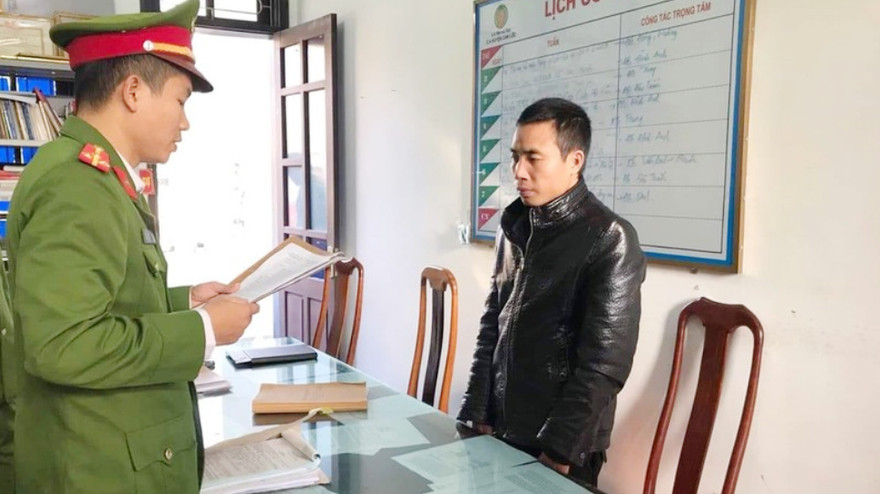 Đối tượng An tại cơ quan cảnh sát điều tra. Ảnh: Công an cung cấp