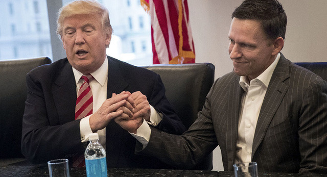 Tỷ phú thung lũng Silicon Peter Thiel đã tài trợ gần 3,3 triệu USD cho mùa bầu của này và hiện đóng một vai trò quan trọng nhóm chuyển giao của ông Trump. Ảnh: Getty.