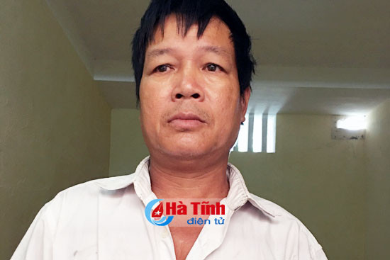 Đối tượng Lê Xuân Nin tại cơ quan công an