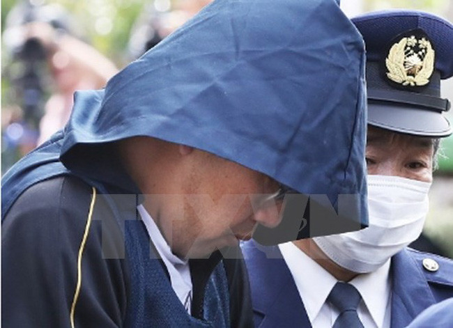 Nghi phạm Shibuya Yasumasa tại Cơ quan cảnh sát Abiko ngày 15/4. (Nguồn: The Japan News/TTXVN)