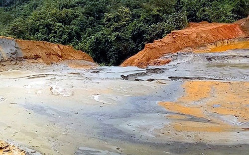 Vỡ đập bùn thải khiến cá chết đồng loạt.