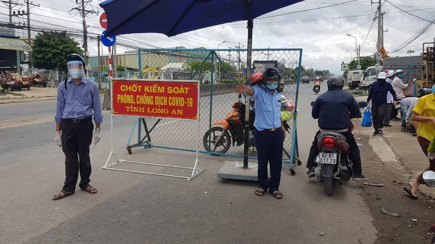 Một chốt phòng, chống COVID-19 trên địa bàn tỉnh Long An.
