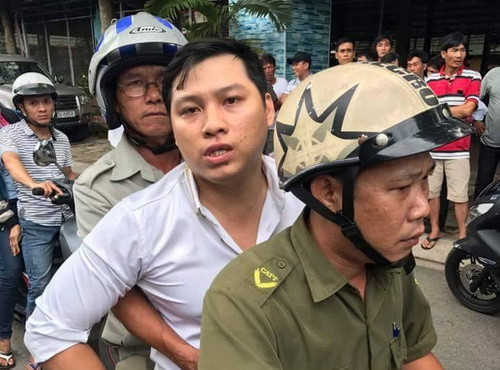 Hùng bị bắt giữ sau khi gây án. Ảnh: VnExpress