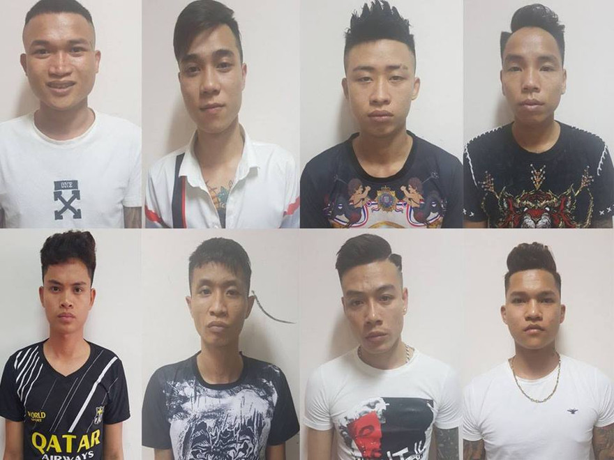 Nhóm đối tượng tại cơ quan công an.