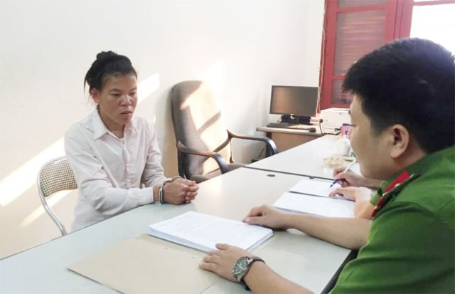 Đối tượng Lò Thị Pưng tại cơ quan điều tra